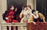 Eugene de Blaas On the Balcony painting